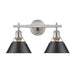 3306-BA2 PW-BLK- Orwell 2-Light Bath Vanity in Pewter with Black Shades by Golden Lighting