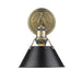 3306-BA1 AB-BLK- Orwell 1-Light Bath Vanity in Aged Brass with Black Shade by Golden Lighting