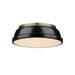 3602-14 AB-BK- Duncan Flush Mount in Aged Brass with Black Shade by Golden Lighting