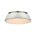 3602-14 AB-WH- Duncan Flush Mount in Aged Brass with White Shade by Golden Lighting