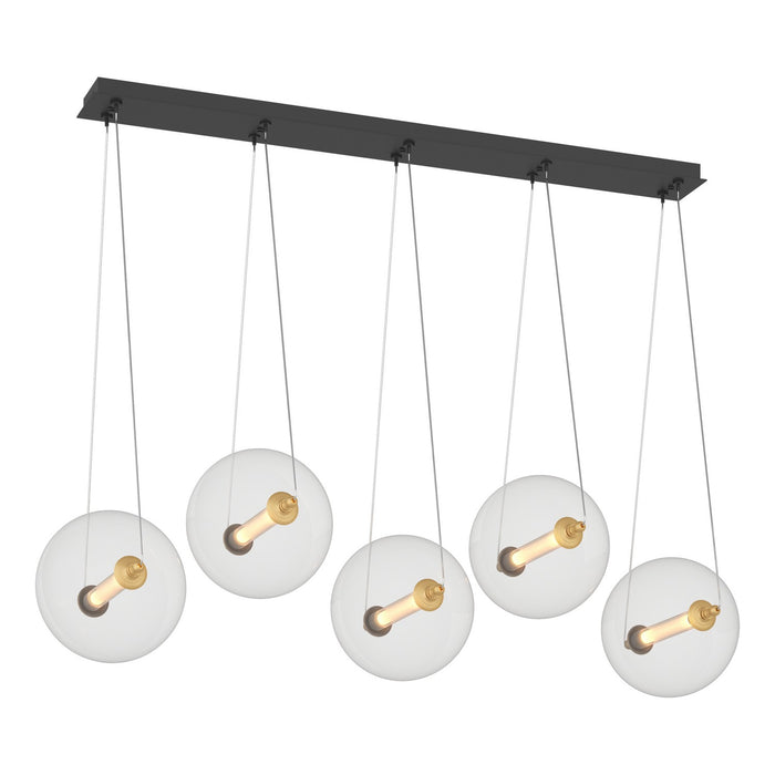 Otto Sphere 5 Light Pendant in Black with Brass Accents - 134409-SKT-STND-31-YT0517 by Hubbardton Forge