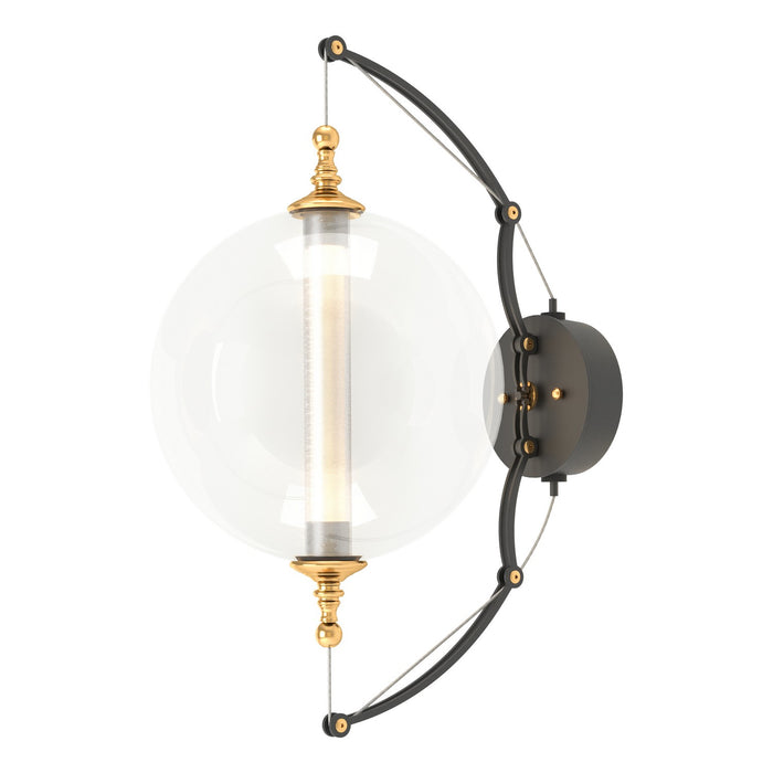 Otto Sphere Sconce in Black with Brass Accents - 207903-SKT-31-YT0517 by Hubbardton Forge