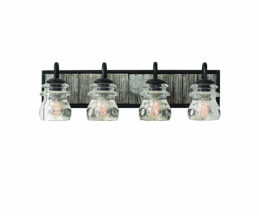 504634BI- Farmhouse Bainbridge 4-Light Bath in Black Iron by Kalco