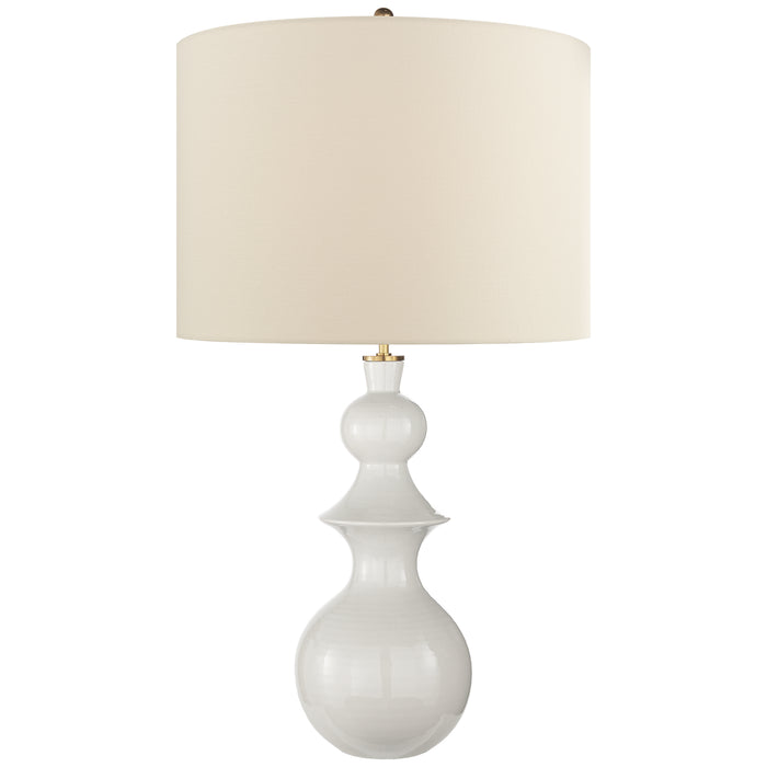 Saxon One Light Table Lamp in New White