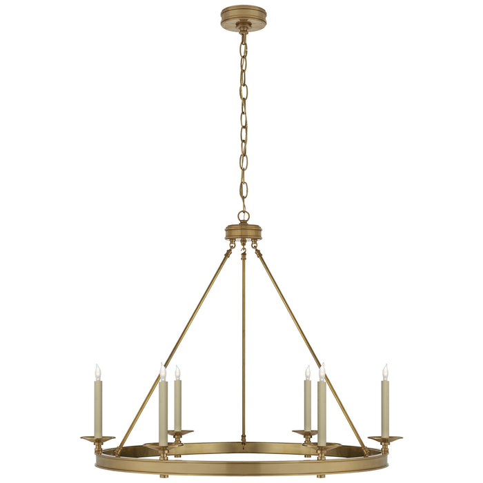 Launceton Six Light Chandelier in Antique-Burnished Brass