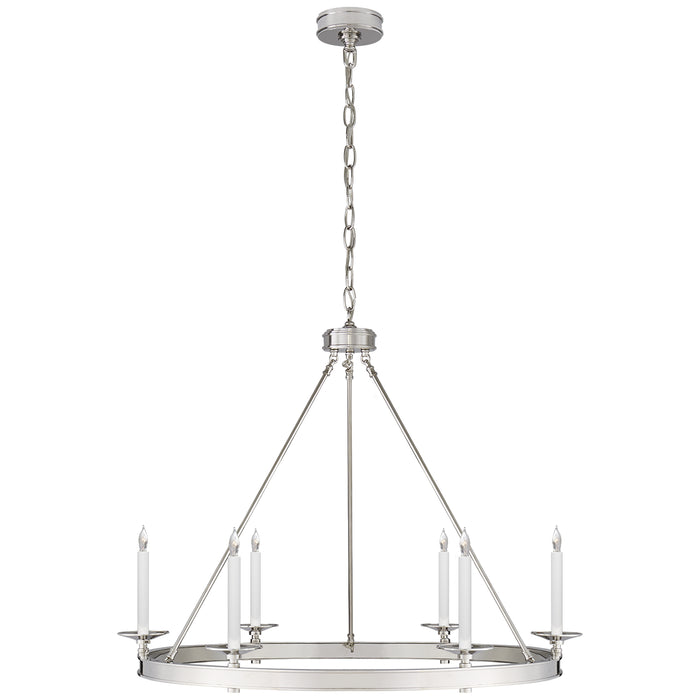 Launceton Six Light Chandelier in Polished Nickel