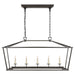 Darlana Five Light Linear Pendant in Aged Iron