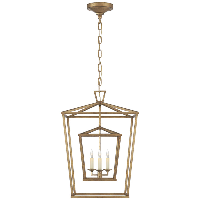 Darlana Three Light Lantern in Gilded Iron