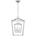 Darlana Three Light Lantern in Polished Nickel