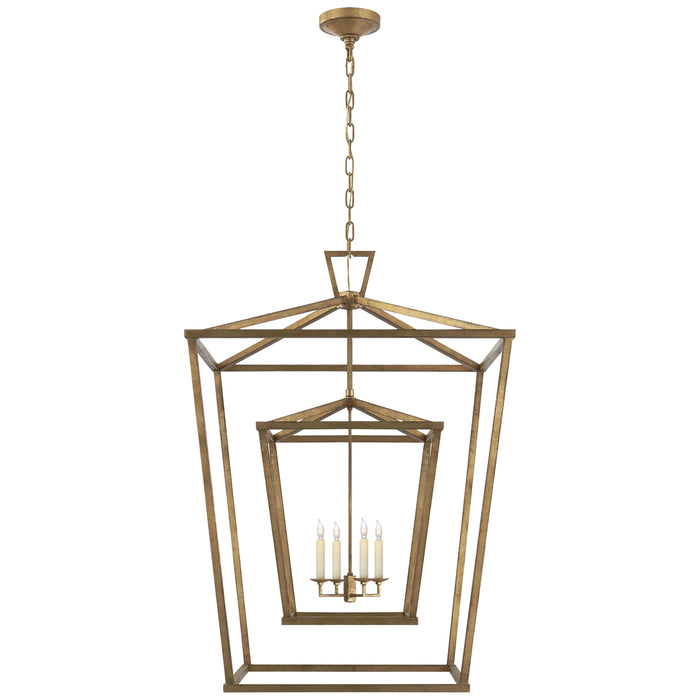 Darlana Four Light Lantern in Gilded Iron