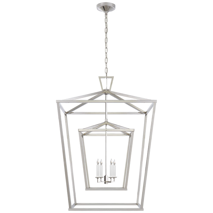 Darlana Four Light Lantern in Polished Nickel