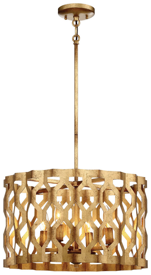 N6773-293- Coronade 4-Light Pendant in Pandora Gold Leaf by Metropolitan