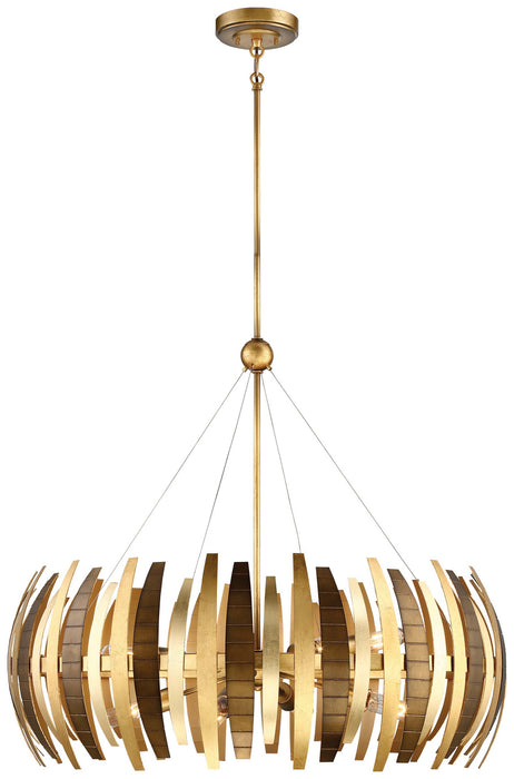 N7839-659- Manitou 8-Light Chandelier in Ardor Gold by Metropolitan