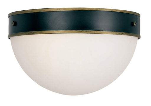 CAP-8503-MK-TG- Capsule 2-Light Outdoor Ceiling Mount in Matte Black / Textured Gold by Crystorama