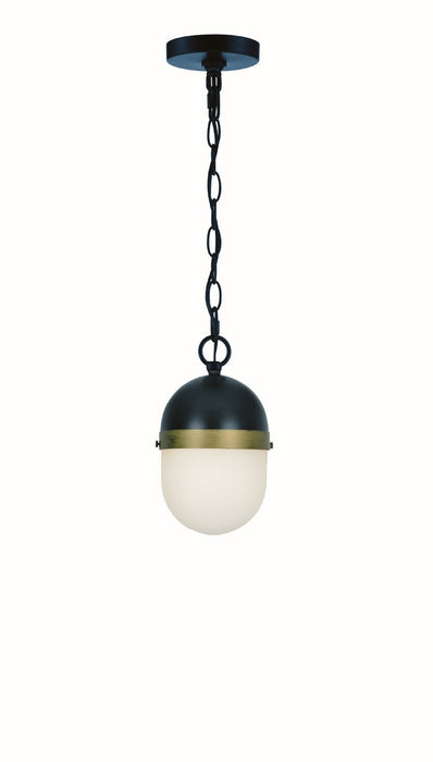 CAP-8505-MK-TG- Capsule 1-Light Outdoor Pendant in Matte Black / Textured Gold by Crystorama