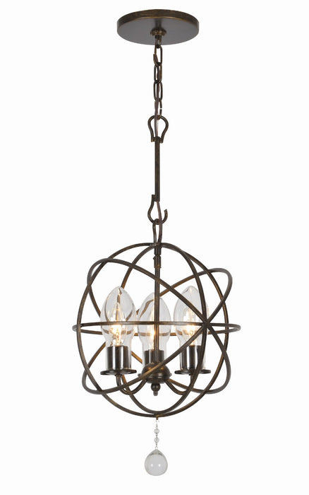 SOL-9325-EB- Solaris 3-Light Outdoor Chandelier in English Bronze by Crystorama