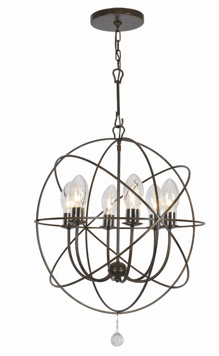 SOL-9326-EB- Solaris 6-Light Outdoor Chandelier in English Bronze by Crystorama