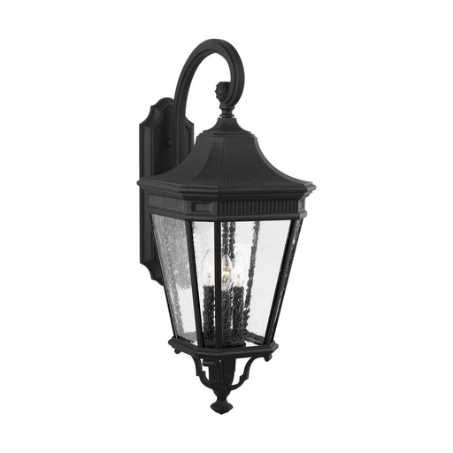 Cotswold Lane Three Light Outdoor Wall Lantern in Black