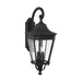 Cotswold Lane Three Light Outdoor Wall Lantern in Black