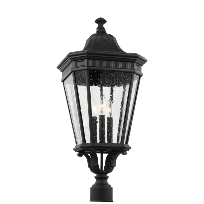 Cotswold Lane Three Light Outdoor Post Lantern in Black