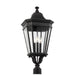 Cotswold Lane Three Light Outdoor Post Lantern in Black