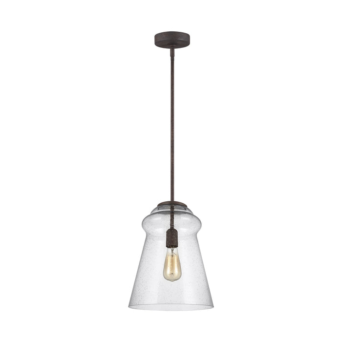 Loras One Light Pendant in Dark Weathered Iron