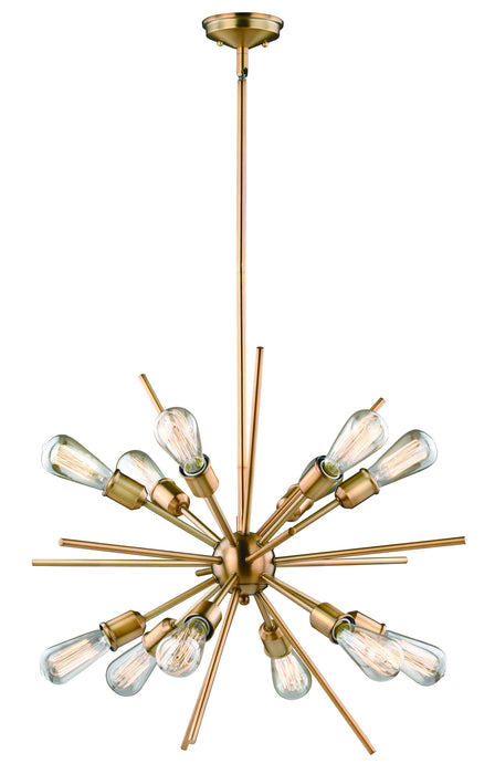 P0228- Estelle 12-Light Pendant in Natural Brass by Vaxcel