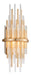 238-11- Theory 1-Light Wall Sconce in Gold Leaf & Polished Stainless with Clear Glass Rod by Corbett Lighting