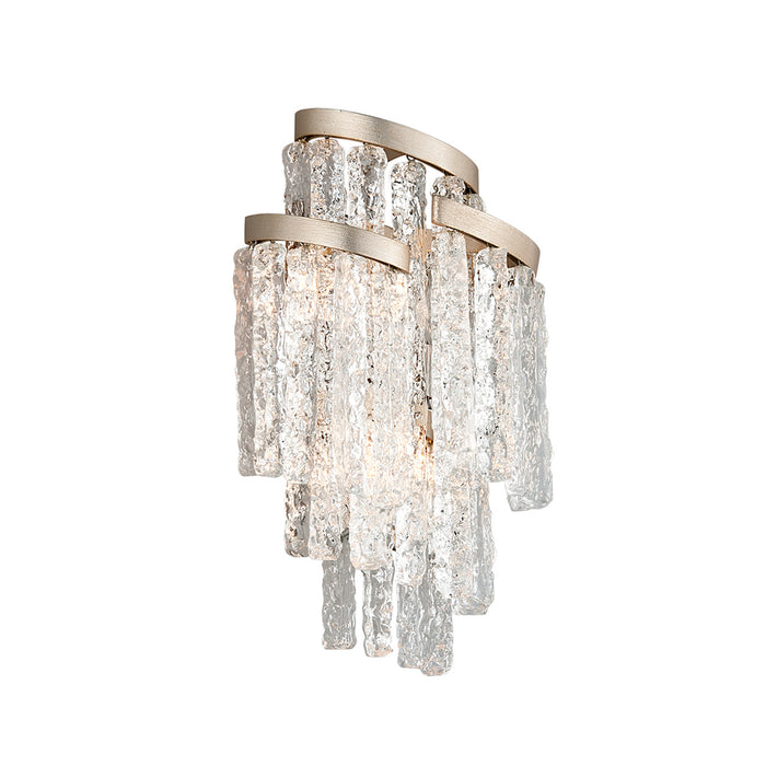 243-13- Mont Blanc 3-Light Wall Sconce in Modern Silver Leaf by Corbett Lighting