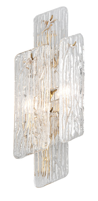 244-12- Piemonte 2-Light Wall Sconce in Royal Gold with Handmade Clear Glass by Corbett Lighting