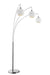 LS-83132- Pandora 3-Light Arch Lamp in Brushed Nickel with White Metal Cut Shade by Lite Source