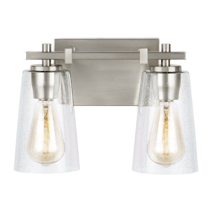 VS24302SN- Mercer Bath Sconce in Satin Nickel with Clear Seeded Glass by Visual Comfort Studio