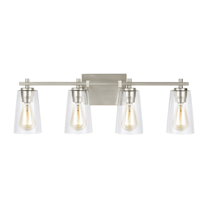 VS24304SN- Mercer Bath Sconce in Satin Nickel with Clear Seeded Glass by Visual Comfort Studio