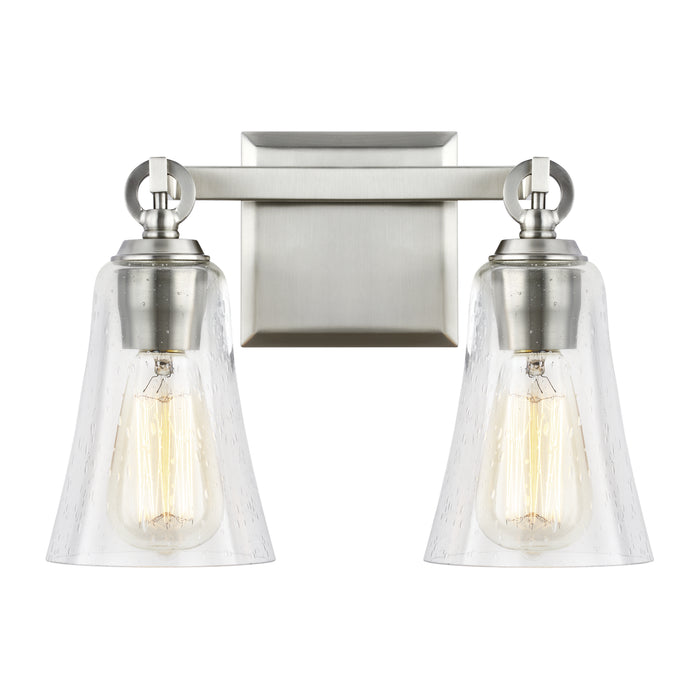 VS24702SN- Monterro Bath Sconce in Satin Nickel with Clear Seeded Glass by Visual Comfort Studio