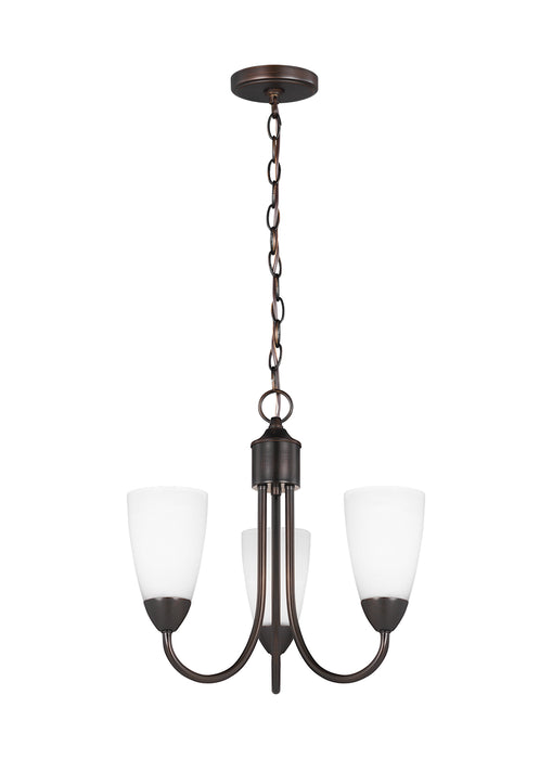 Seville Three Light Chandelier in Bronze