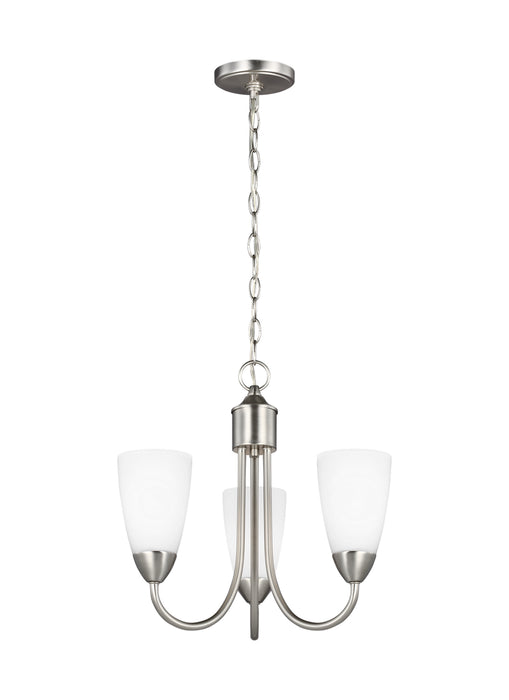 Seville Three Light Chandelier in Brushed Nickel