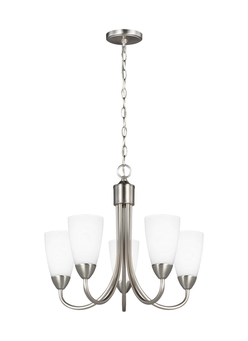 Seville Five Light Chandelier in Brushed Nickel