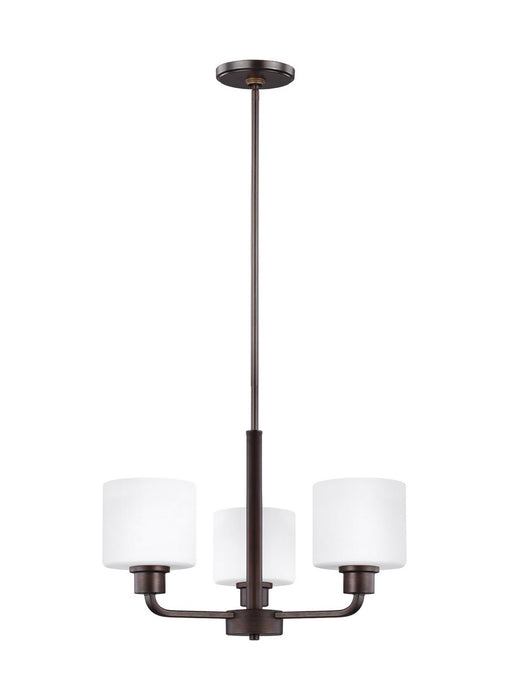 Canfield Three Light Chandelier in Bronze