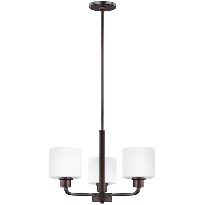 Canfield Three Light Chandelier in Bronze