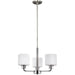 Canfield Three Light Chandelier in Brushed Nickel