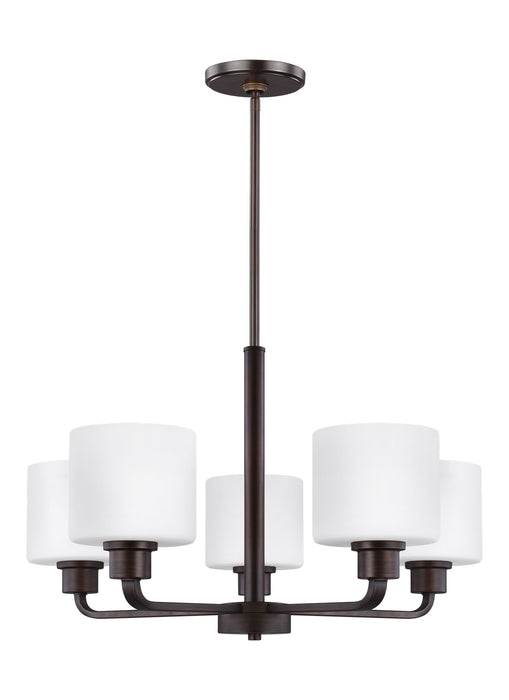 Canfield Five Light Chandelier in Bronze