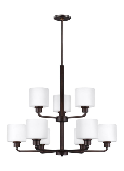 Canfield Nine Light Chandelier in Bronze