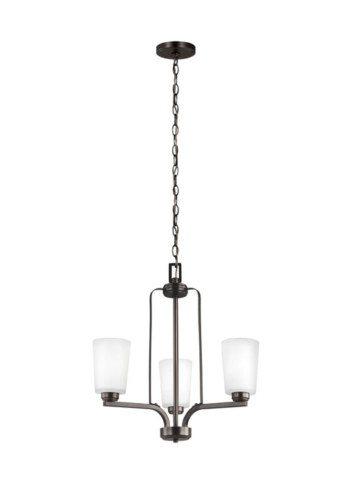 Franport Three Light Chandelier in Bronze