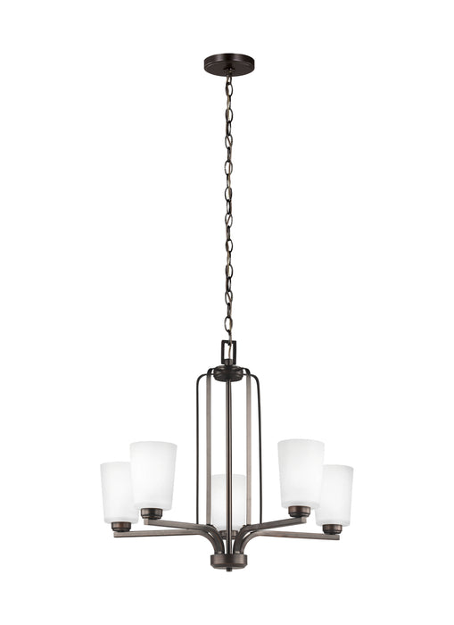 Franport Five Light Chandelier in Bronze