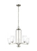 Franport Five Light Chandelier in Brushed Nickel