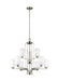 Franport Nine Light Chandelier in Brushed Nickel