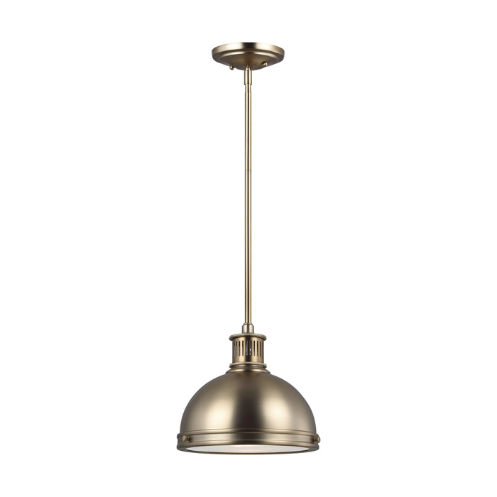 Pratt Street Metal One Light Pendant in Satin Brass