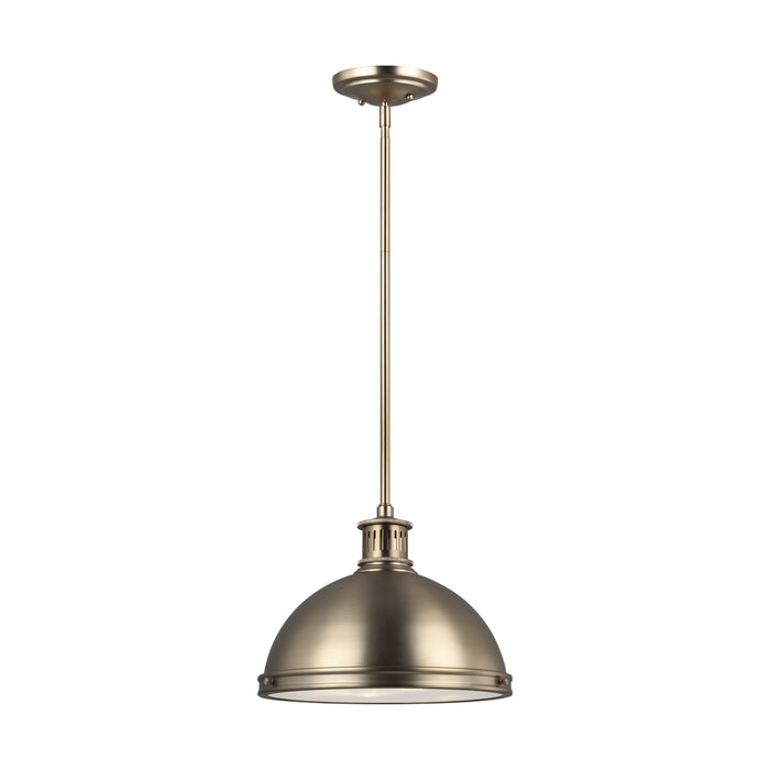 Pratt Street Metal Two Light Pendant in Satin Brass