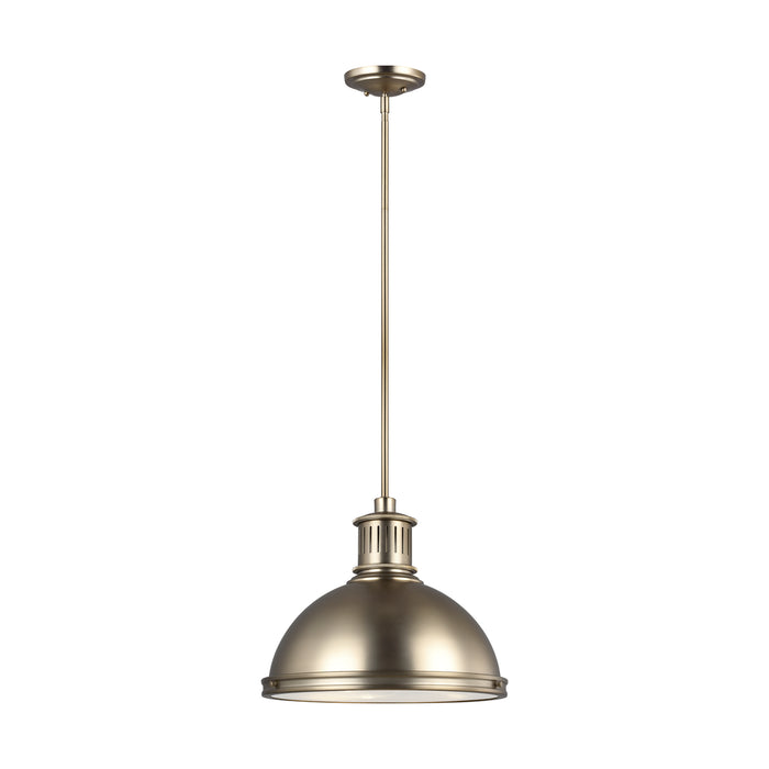 Pratt Street Metal Three Light Pendant in Satin Brass