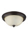 Geary Two Light Flush Mount in Bronze